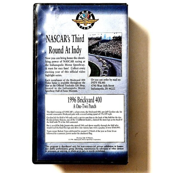 NASCAR 1996 Brickyard 400 Indy Speedway Race Commemorative Book HC/DJ + VHS Tape - Picture 10 of 16